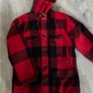 Vtg Johnson Woolen Mills Red & Black Wool Jacket Made in Vermont 38